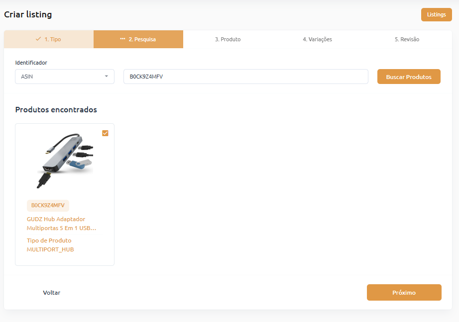 Seleção de Produto