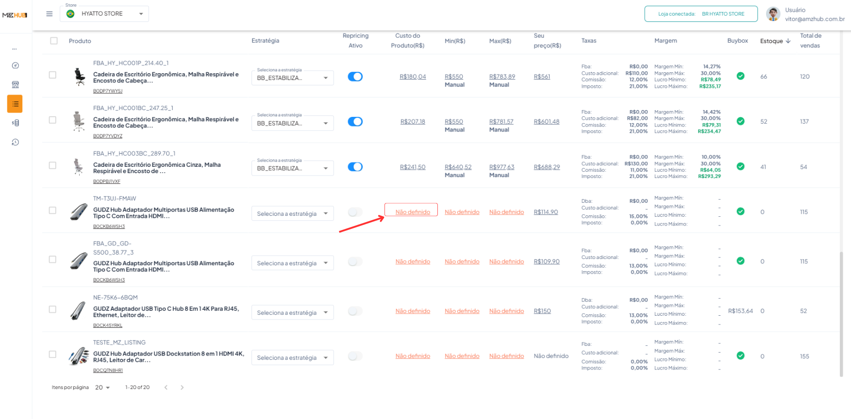 Configuração de Produto